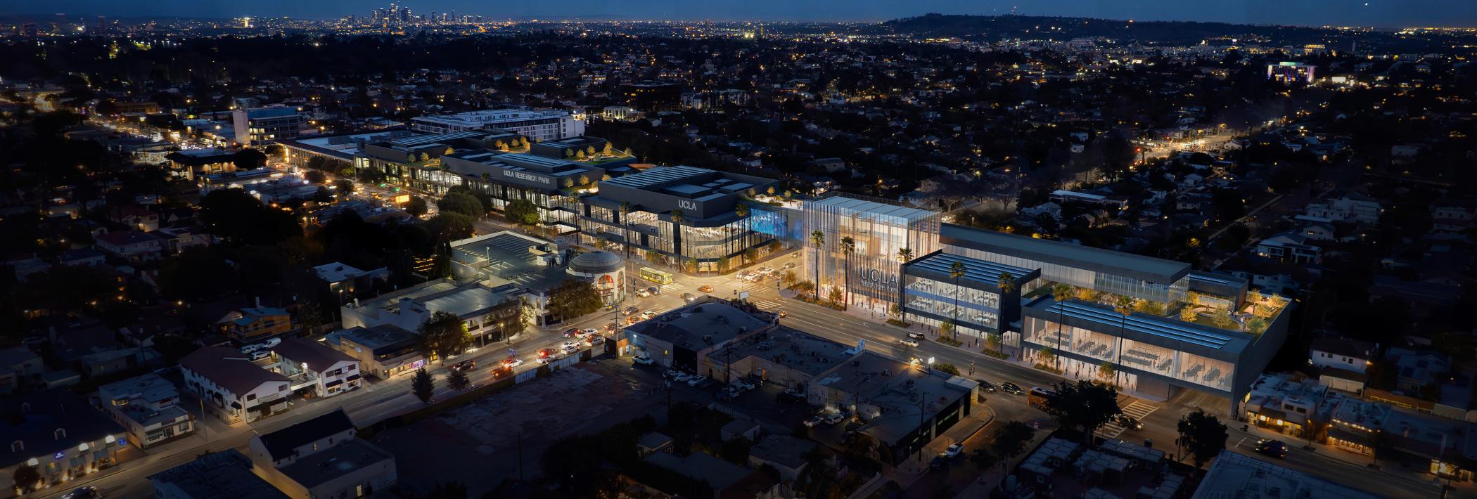 Aerial shot of UCLA Research Park